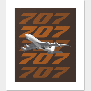 707 in flight Posters and Art